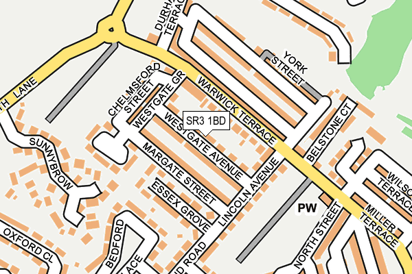SR3 1BD map - OS OpenMap – Local (Ordnance Survey)