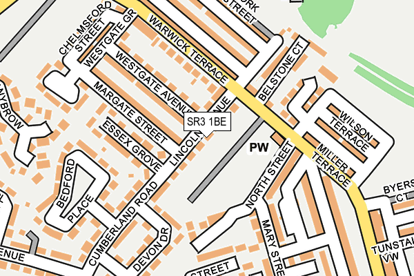 SR3 1BE map - OS OpenMap – Local (Ordnance Survey)