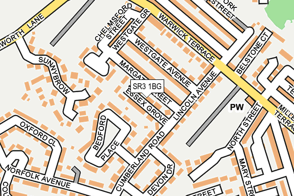 SR3 1BG map - OS OpenMap – Local (Ordnance Survey)