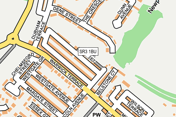 SR3 1BU map - OS OpenMap – Local (Ordnance Survey)