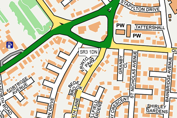 SR3 1DN map - OS OpenMap – Local (Ordnance Survey)