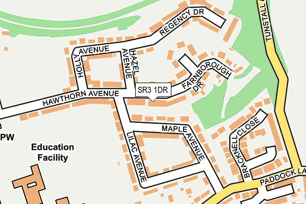 SR3 1DR map - OS OpenMap – Local (Ordnance Survey)