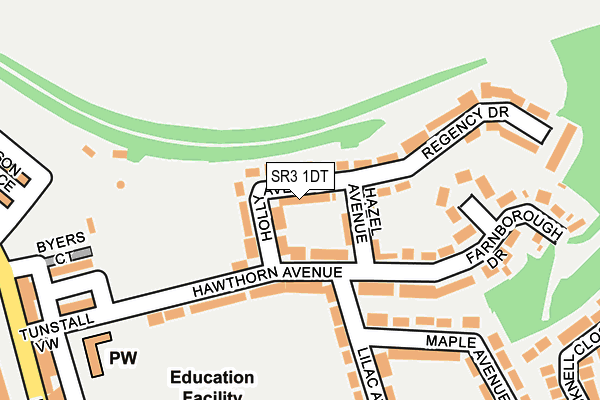 SR3 1DT map - OS OpenMap – Local (Ordnance Survey)