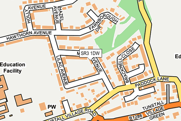 SR3 1DW map - OS OpenMap – Local (Ordnance Survey)