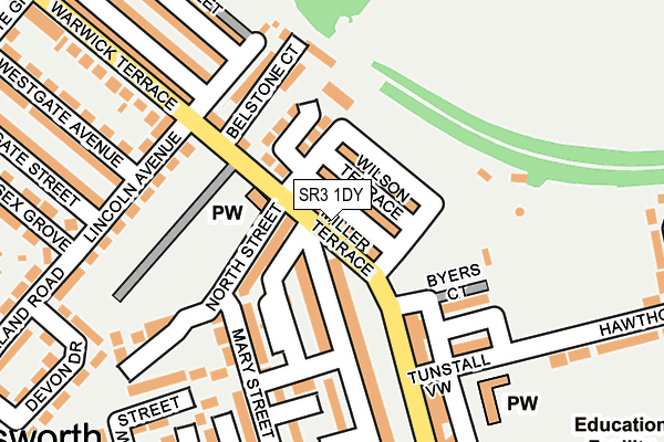 SR3 1DY map - OS OpenMap – Local (Ordnance Survey)