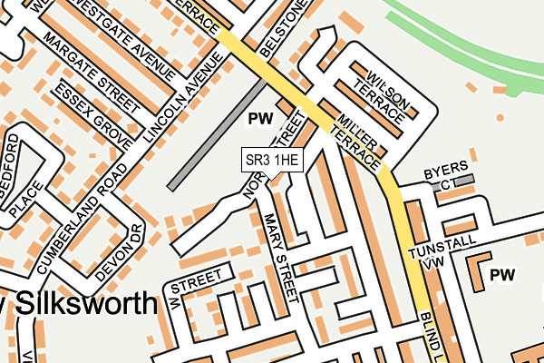 SR3 1HE map - OS OpenMap – Local (Ordnance Survey)