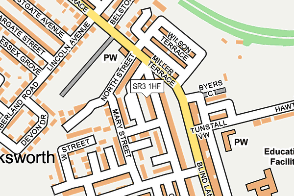 SR3 1HF map - OS OpenMap – Local (Ordnance Survey)