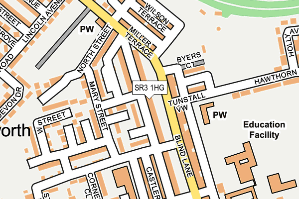 SR3 1HG map - OS OpenMap – Local (Ordnance Survey)