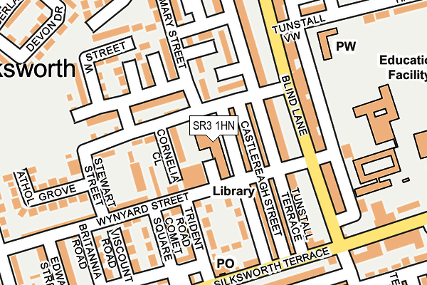 SR3 1HN map - OS OpenMap – Local (Ordnance Survey)