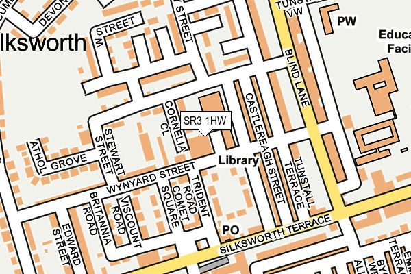 SR3 1HW map - OS OpenMap – Local (Ordnance Survey)