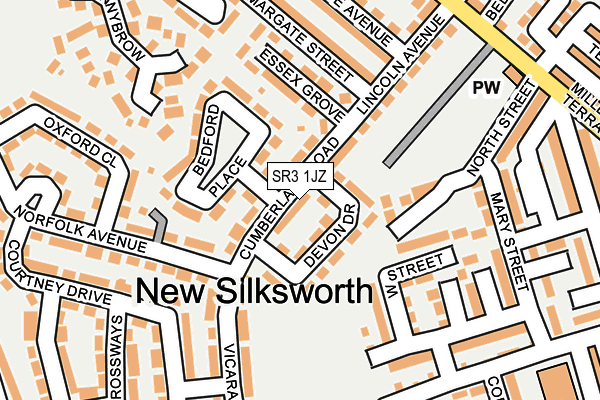 SR3 1JZ map - OS OpenMap – Local (Ordnance Survey)