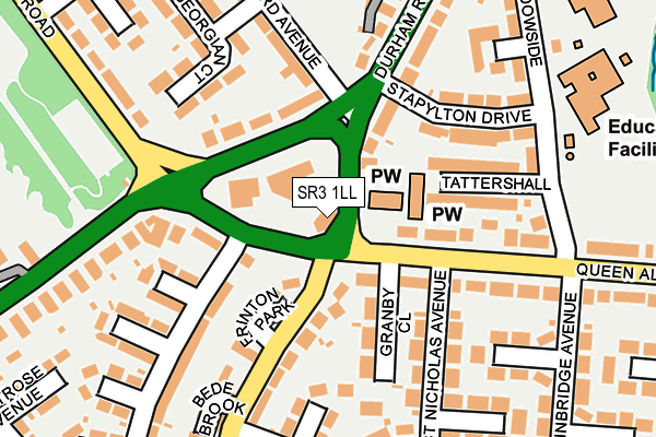 SR3 1LL map - OS OpenMap – Local (Ordnance Survey)