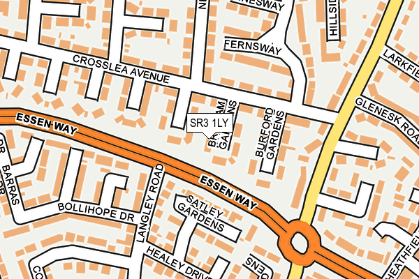 SR3 1LY map - OS OpenMap – Local (Ordnance Survey)