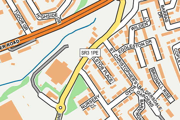 SR3 1PE map - OS OpenMap – Local (Ordnance Survey)