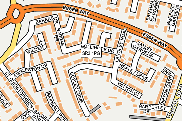 SR3 1PG map - OS OpenMap – Local (Ordnance Survey)