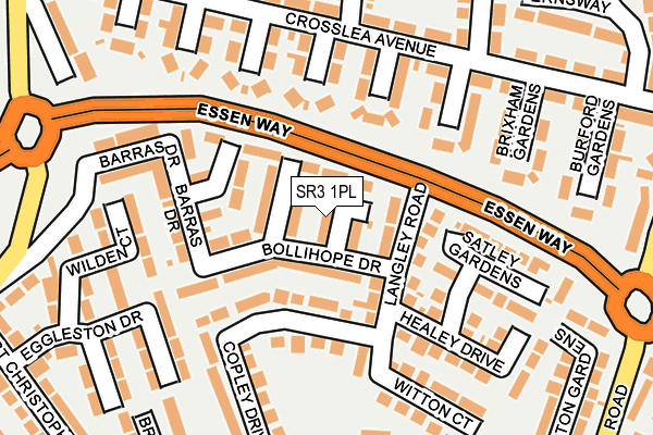 SR3 1PL map - OS OpenMap – Local (Ordnance Survey)