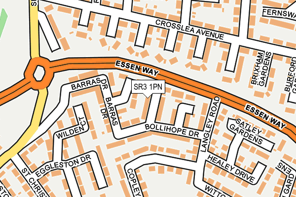 SR3 1PN map - OS OpenMap – Local (Ordnance Survey)