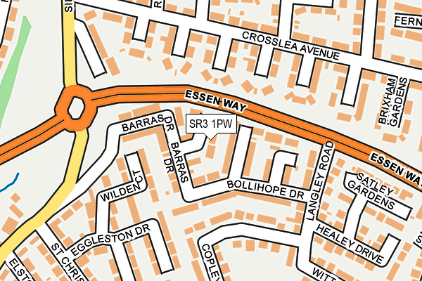 SR3 1PW map - OS OpenMap – Local (Ordnance Survey)