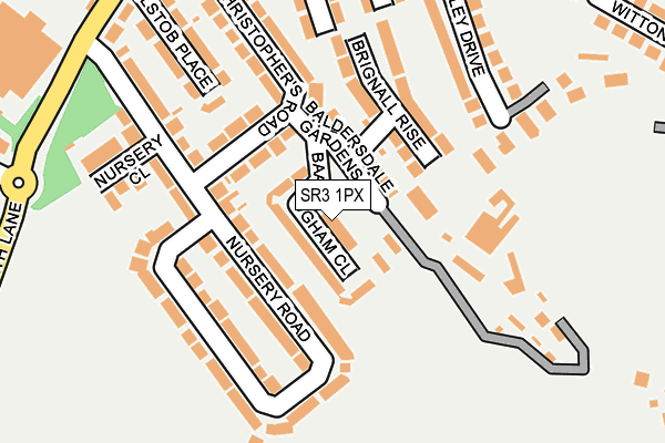 SR3 1PX map - OS OpenMap – Local (Ordnance Survey)