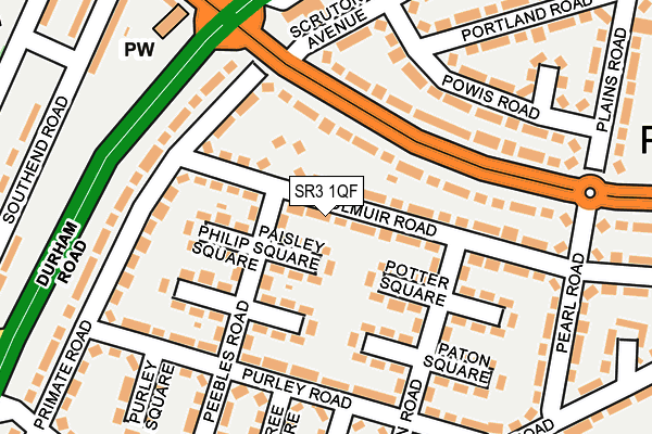 SR3 1QF map - OS OpenMap – Local (Ordnance Survey)