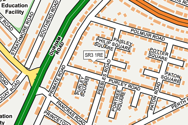 SR3 1RE map - OS OpenMap – Local (Ordnance Survey)