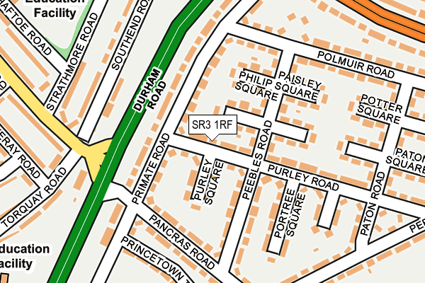 SR3 1RF map - OS OpenMap – Local (Ordnance Survey)