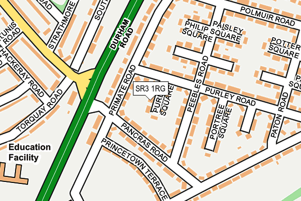 SR3 1RG map - OS OpenMap – Local (Ordnance Survey)