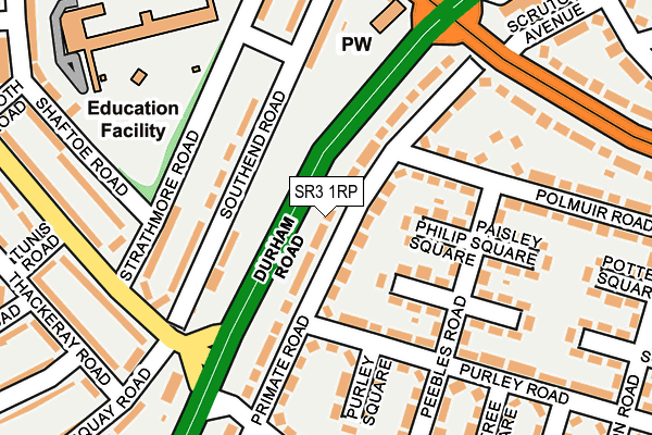 SR3 1RP map - OS OpenMap – Local (Ordnance Survey)