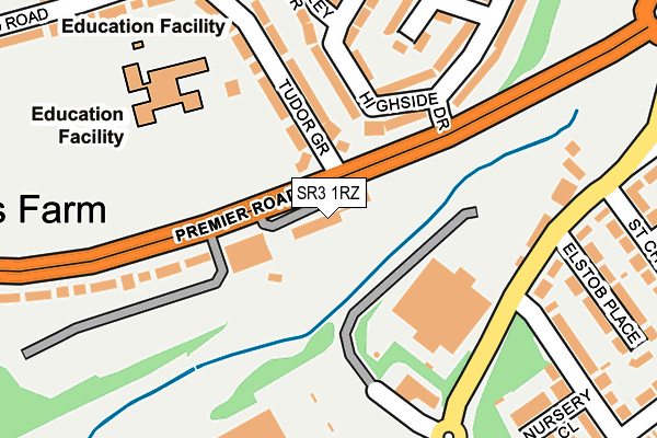SR3 1RZ map - OS OpenMap – Local (Ordnance Survey)