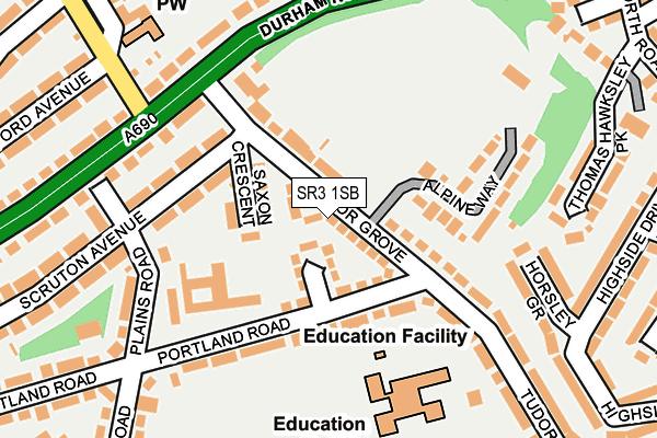 SR3 1SB map - OS OpenMap – Local (Ordnance Survey)