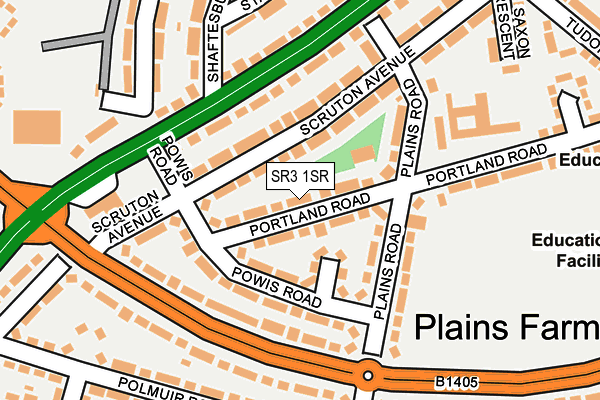 SR3 1SR map - OS OpenMap – Local (Ordnance Survey)