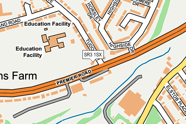 SR3 1SX map - OS OpenMap – Local (Ordnance Survey)