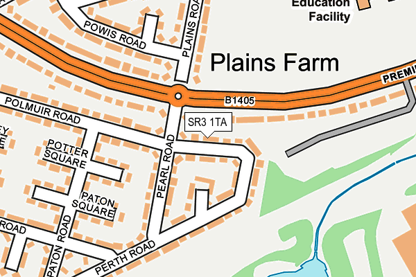 SR3 1TA map - OS OpenMap – Local (Ordnance Survey)