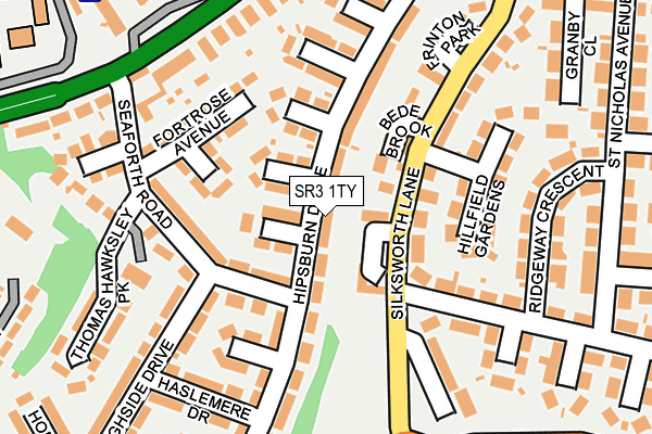 SR3 1TY map - OS OpenMap – Local (Ordnance Survey)