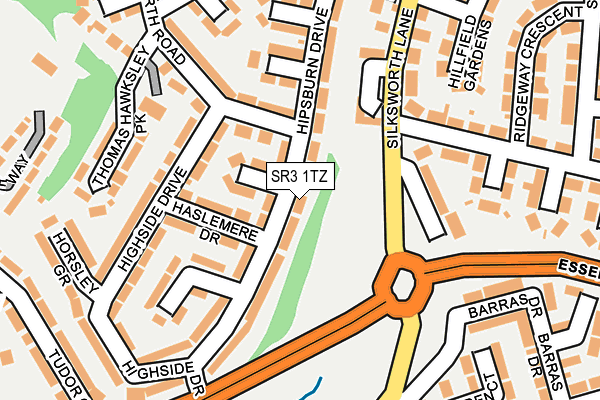 SR3 1TZ map - OS OpenMap – Local (Ordnance Survey)
