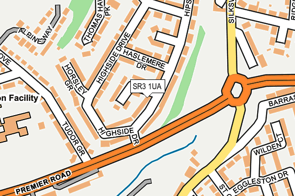 SR3 1UA map - OS OpenMap – Local (Ordnance Survey)