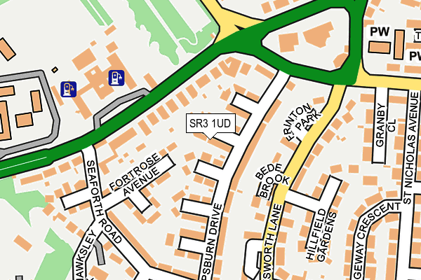 SR3 1UD map - OS OpenMap – Local (Ordnance Survey)