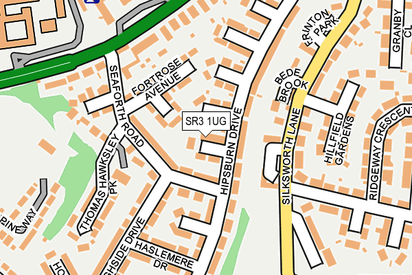 SR3 1UG map - OS OpenMap – Local (Ordnance Survey)