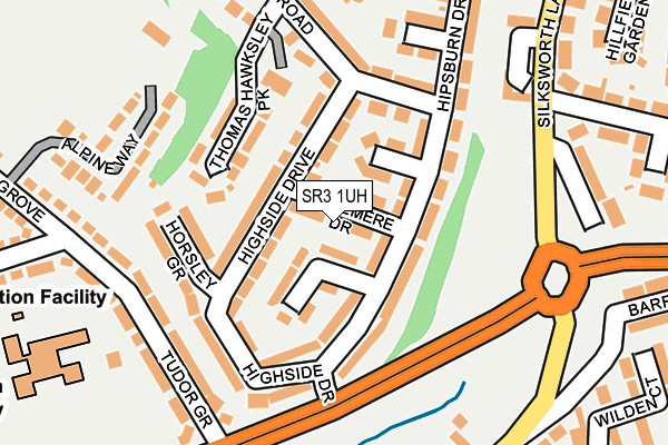 SR3 1UH map - OS OpenMap – Local (Ordnance Survey)
