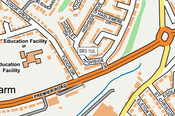SR3 1UL map - OS OpenMap – Local (Ordnance Survey)