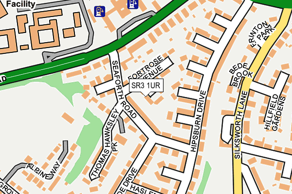 SR3 1UR map - OS OpenMap – Local (Ordnance Survey)