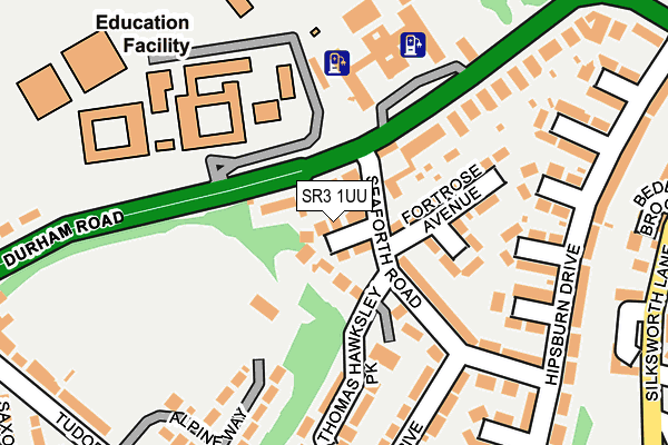 SR3 1UU map - OS OpenMap – Local (Ordnance Survey)