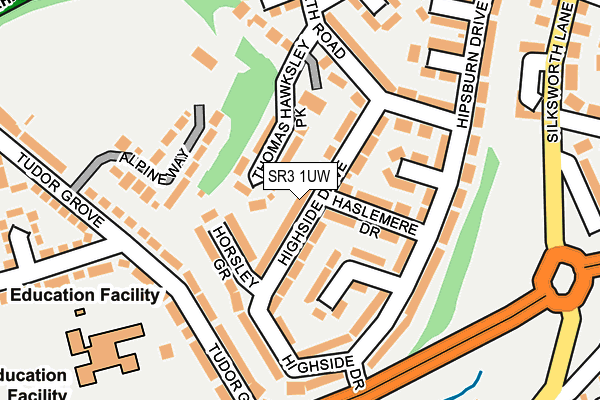 SR3 1UW map - OS OpenMap – Local (Ordnance Survey)