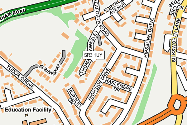 SR3 1UY map - OS OpenMap – Local (Ordnance Survey)