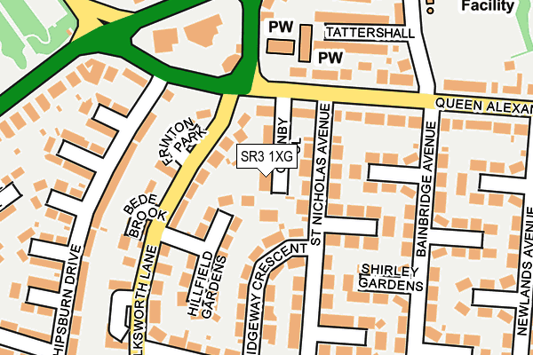 SR3 1XG map - OS OpenMap – Local (Ordnance Survey)