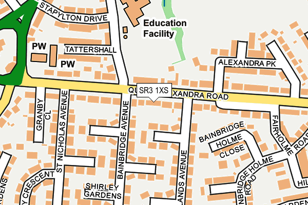 SR3 1XS map - OS OpenMap – Local (Ordnance Survey)