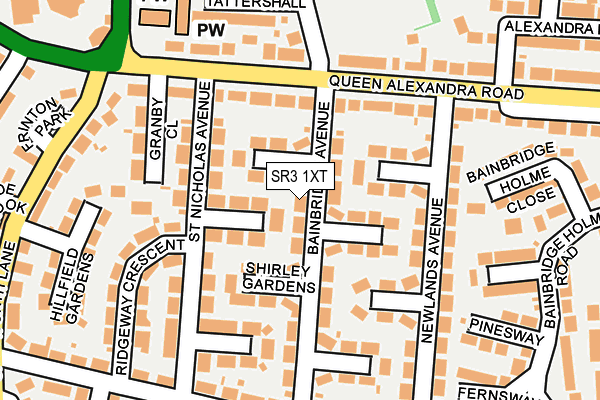 SR3 1XT map - OS OpenMap – Local (Ordnance Survey)