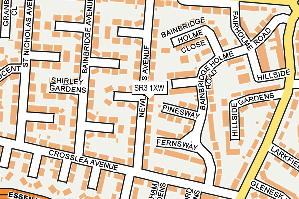 SR3 1XW map - OS OpenMap – Local (Ordnance Survey)