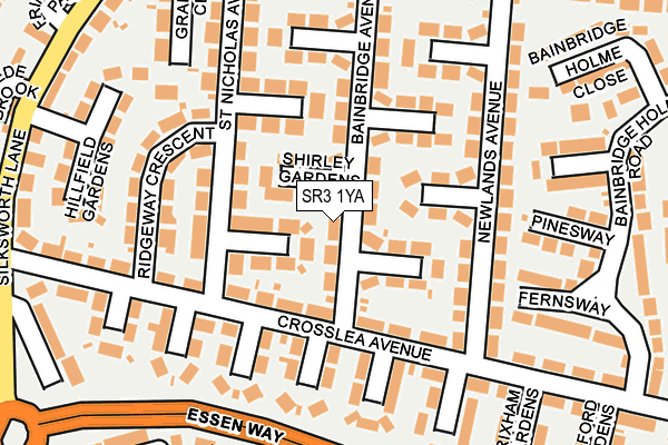 SR3 1YA map - OS OpenMap – Local (Ordnance Survey)