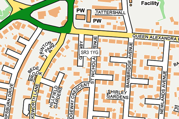 SR3 1YG map - OS OpenMap – Local (Ordnance Survey)